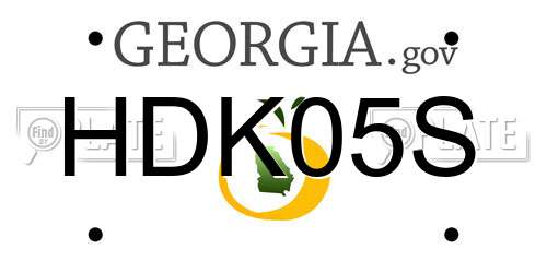 HDK05S Georgia License Plate