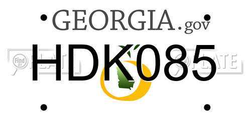 HDK085 Georgia License Plate