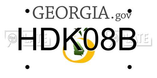 HDK08B Georgia License Plate
