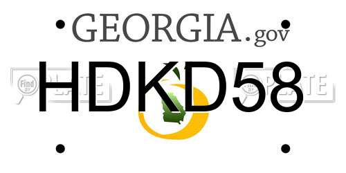 HDKD58 Georgia License Plate