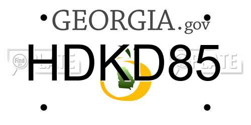 HDKD85 Georgia License Plate