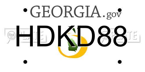 HDKD88 Georgia License Plate