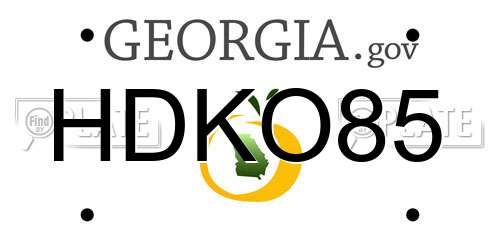 HDKO85 Georgia License Plate