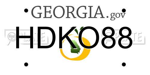 HDKO88 Georgia License Plate