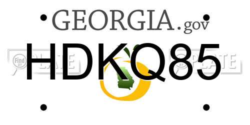 HDKQ85 Georgia License Plate
