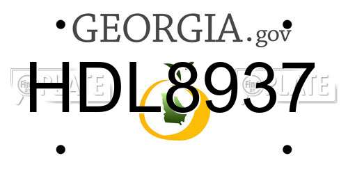 HDL8937 Georgia License Plate