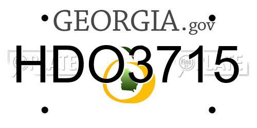 HDO3715 Georgia License Plate