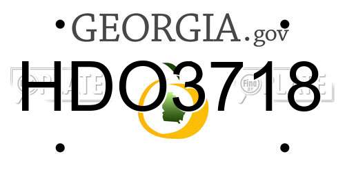 HDO3718 Georgia License Plate