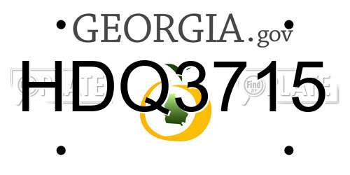 HDQ3715 Georgia License Plate