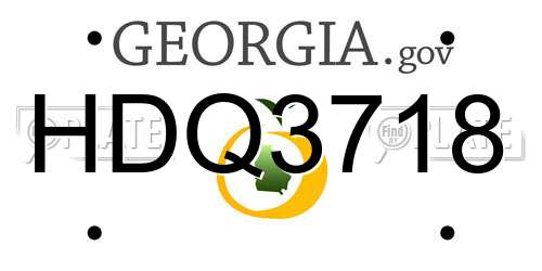 HDQ3718 Georgia License Plate