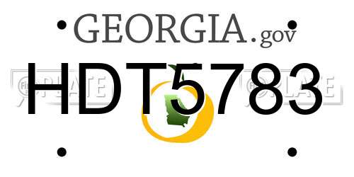 HDT5783 Georgia License Plate