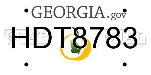 HDT8783 Georgia License Plate