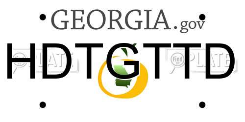 HDTGTTD Georgia License Plate