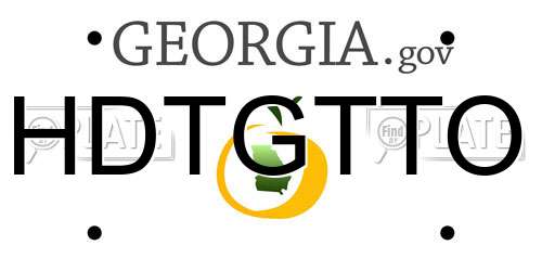 HDTGTTO Georgia License Plate