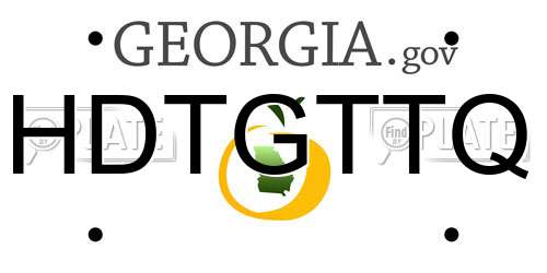 HDTGTTQ Georgia License Plate