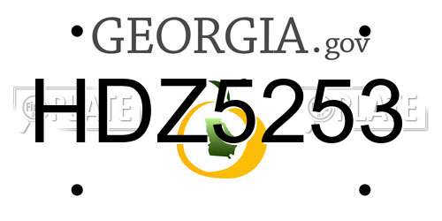 HDZ5253 Georgia License Plate
