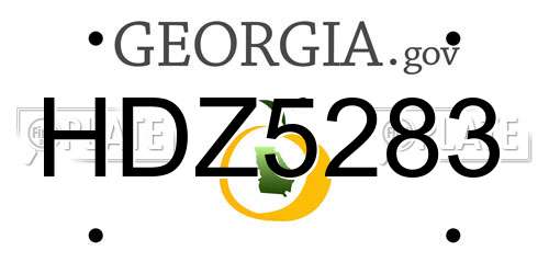 HDZ5283 Georgia License Plate