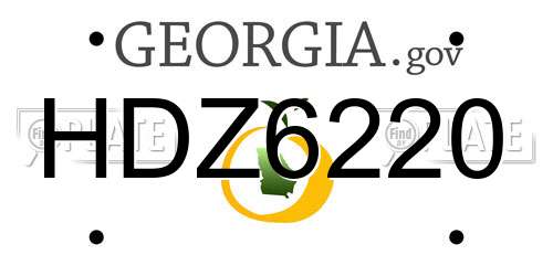 HDZ6220 Georgia License Plate