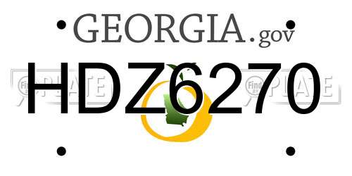 HDZ6270 Georgia License Plate
