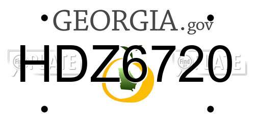 HDZ6720 Georgia License Plate
