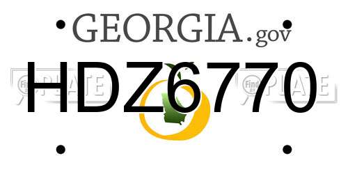 HDZ6770 Georgia License Plate