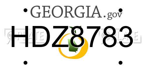 HDZ8783 Georgia License Plate