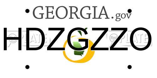 HDZGZZO Georgia License Plate
