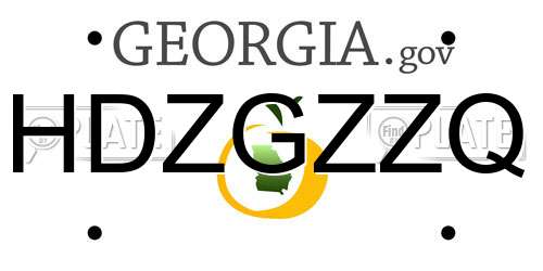 HDZGZZQ Georgia License Plate