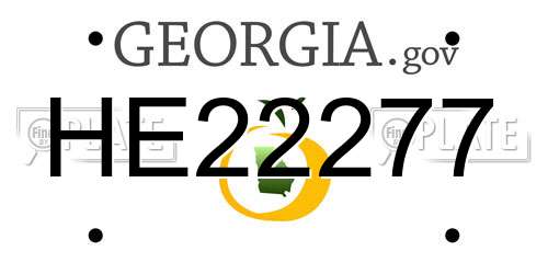 HE22277 Georgia License Plate