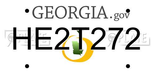 HE2T272 Georgia License Plate