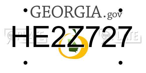 HE2Z727 Georgia License Plate
