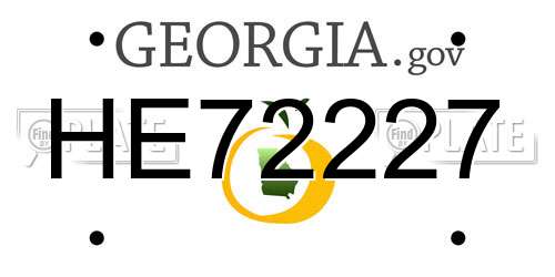 HE72227 Georgia License Plate