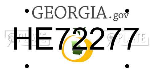 HE72277 Georgia License Plate