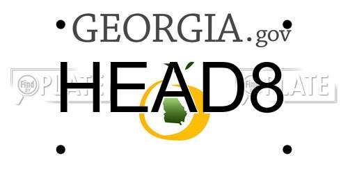 HEAD8 Georgia License Plate
