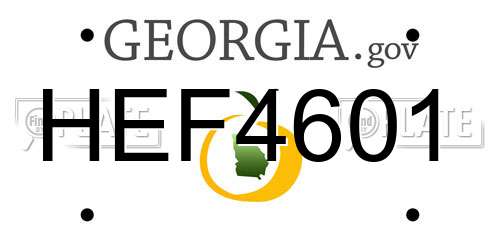 HEF4601 Georgia License Plate