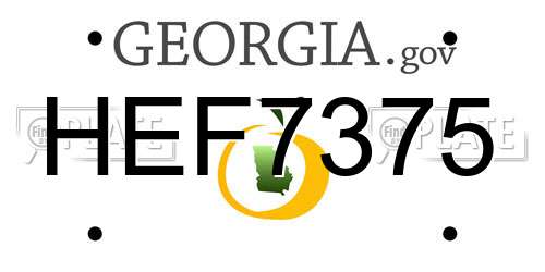 HEF7375 Georgia License Plate