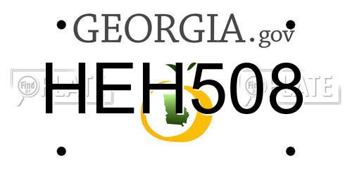 HEH508 Georgia License Plate