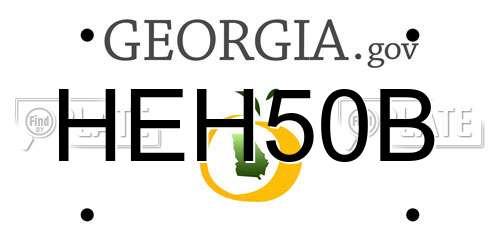 HEH50B Georgia License Plate