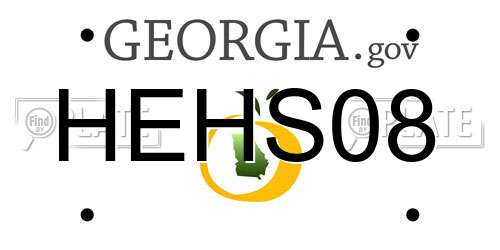 HEHS08 Georgia License Plate