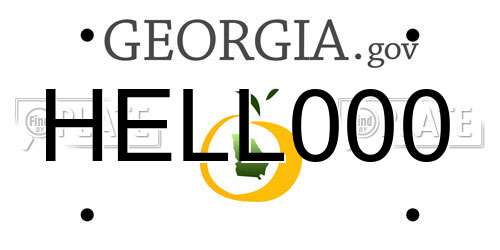 HELL000 Georgia License Plate
