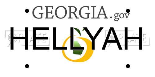 HELLYAH Georgia License Plate
