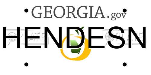 HENDESN Georgia License Plate