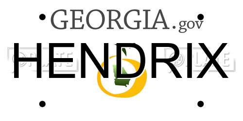 HENDRIX Georgia License Plate
