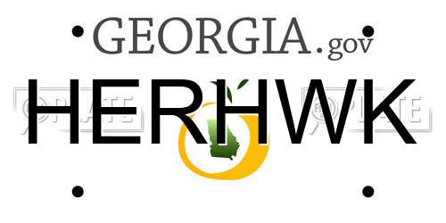 HERHWK Georgia License Plate
