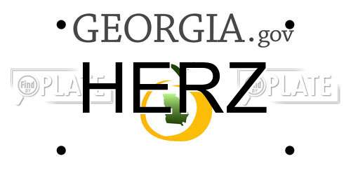 HERZ Georgia License Plate