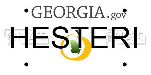 HESTERI Georgia License Plate