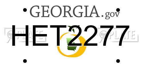 HET2277 Georgia License Plate