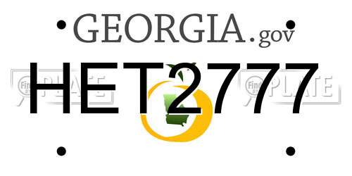 HET2777 Georgia License Plate