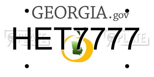HET7777 Georgia License Plate