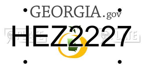HEZ2227 Georgia License Plate